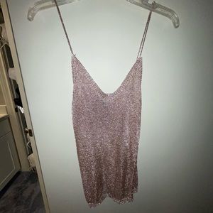Metallic Pink Knitted Tank